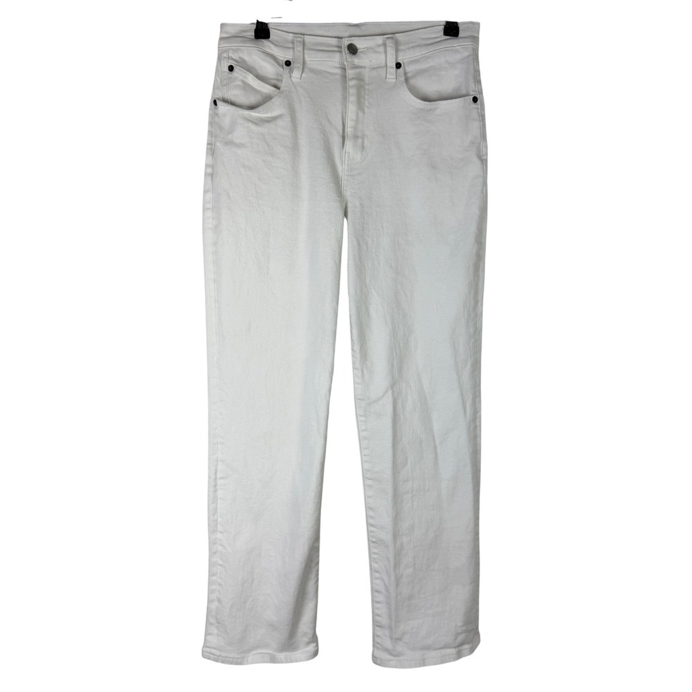 Florence by Mills Women's 6 White‎ Straight Leg Denim Jeans Cotton Stretch